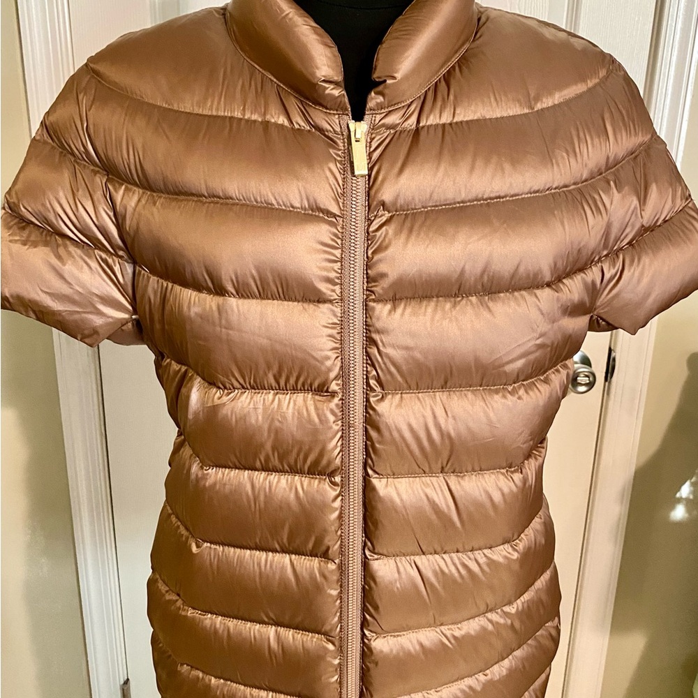 Martha Stewart Women’s Cap Sleeve Sleeve Puffer Vest - Bronze/Gold - Size XL